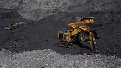Coal loading to tip truck 4K 30p Stock Footage 90504963