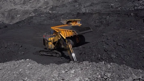Coal loading tip truck 4K 30p 60c Stock Footage 90505151