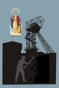 In the coal mine Stock Illustration