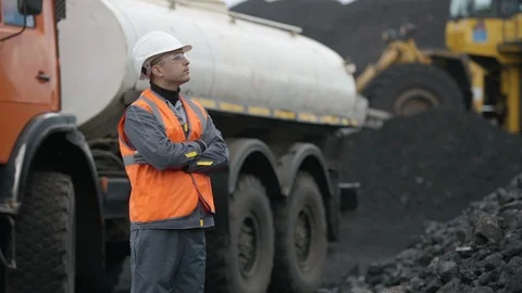 Coal mine mining worker miner Stock Footage 111890122