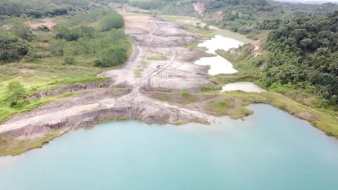 Coal mine pit area Stock Footage 169944533
