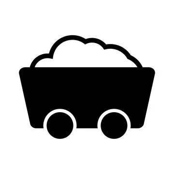 Coal mine trolley icon. Vector. Stock Illustration