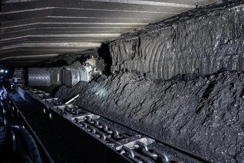 Coal mine. Underground coal mining. Stock Photos