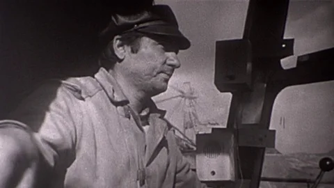 Coal Miner Crane Open Pit Mining Ore Mine 1970s Vintage Film Industrial Movie Stock Footage 75918147