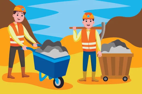 Coal Miner Profession Illustrazione stock