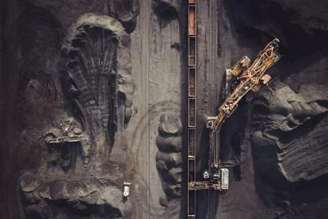 Coal mining from above Stock Photos