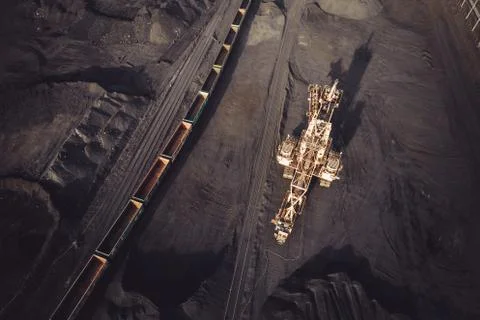 Coal mining from above Stock Photos