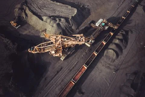 Coal mining from above Stock Photos