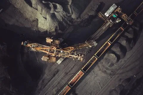 Coal mining from above Stock Photos