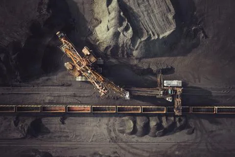 Coal mining from above Stock Photos