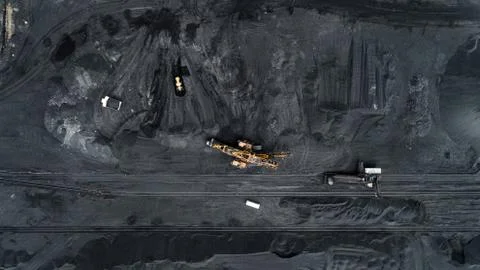 Coal mining from above Stock Photos