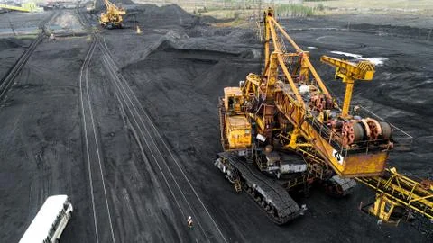 Coal mining from above Stock Photos