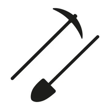 Coal mining and pickaxe for coal and minerals on white background. Vector Иллюстрация