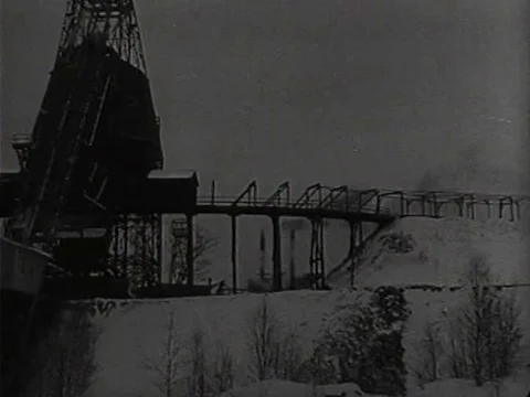 A coal mining and processing plant operates in 1926. Stock Footage 74733062