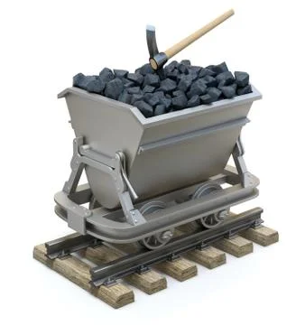 Coal in the mining cart Stock Illustration