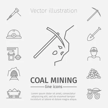 Coal mining. Stock Illustration
