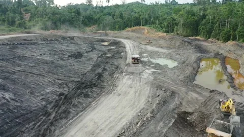 Coal mining industrial area Video stock 275355402