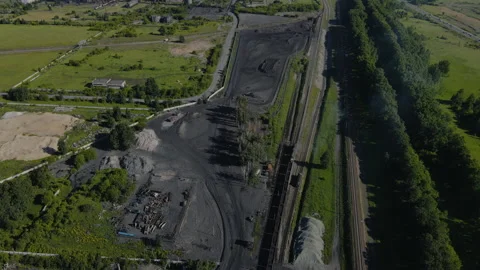 Coal mining in the mine. Extraction of natural resources. Refining and Stock Footage 162038422
