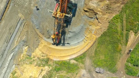 Coal mining in open cast mine. Stock Footage 159984932