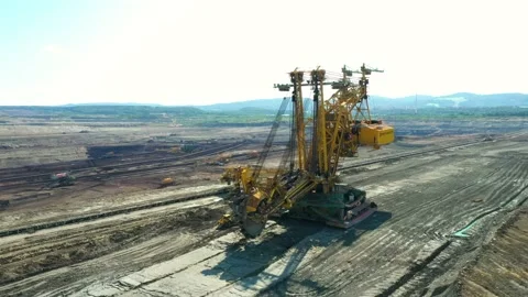 Coal mining in open cast mine. Stock Footage 159988046