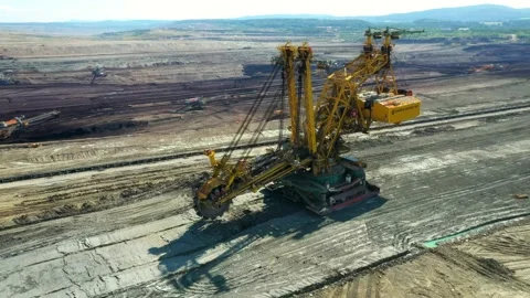 Coal mining in open cast mine. Stock Footage 159992717