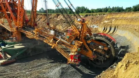 Coal mining in open cast mine. Stock Footage 159995992