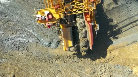 Coal mining in open cast mine. Stock Footage 159996660