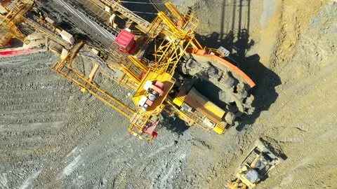 Coal mining in open cast mine. Stock Footage 159998982