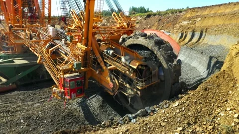 Coal mining in open cast mine. Stock Footage 160000195