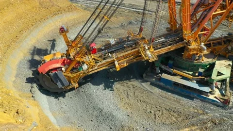 Coal mining in open cast mine. Stock Footage 160000772