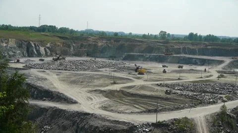 Coal mining in an open pit Stock Footage 7736897