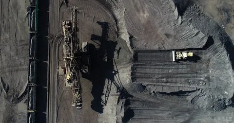Coal mining at an open pit Stock Footage 105242211