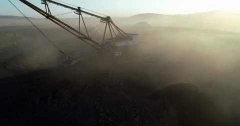 Coal mining at an open pit Stock Footage 105270401