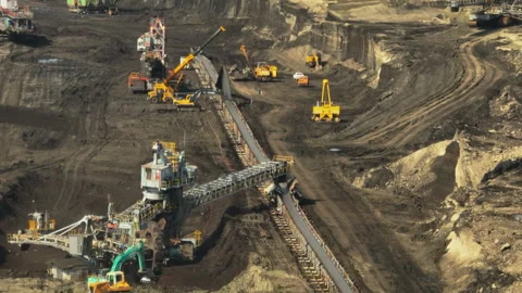 Coal mining open pit Stock Footage 212639696