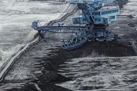 Coal mining in an open pit Stock Photos