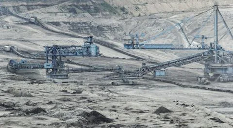 Coal mining in an open pit Stock Photos