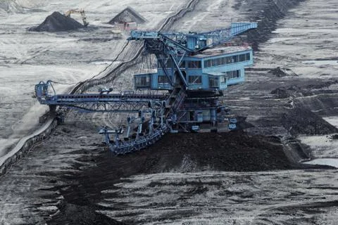 Coal mining in an open pit Stock Photos