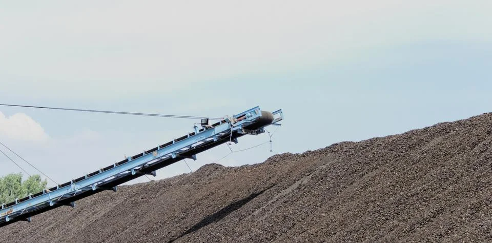 Coal mining in an open pit Stock Photos