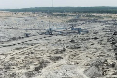 Coal mining in an open pit Stock Photos