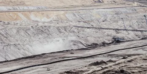 Coal mining in an open pit Stock Photos