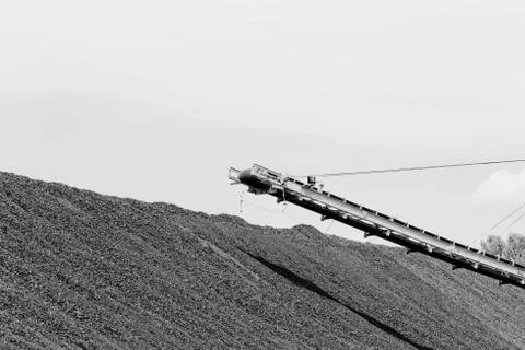 Coal mining in an open pit Stock Photos