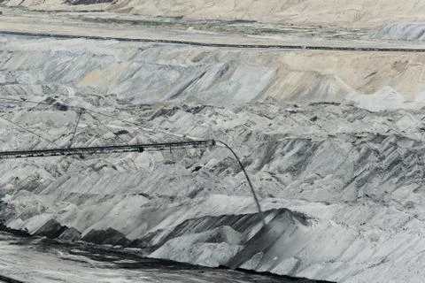 Coal mining in an open pit Stock Photos