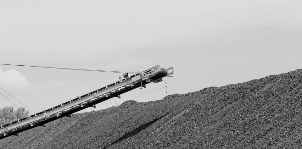 Coal mining in an open pit Stock Photos