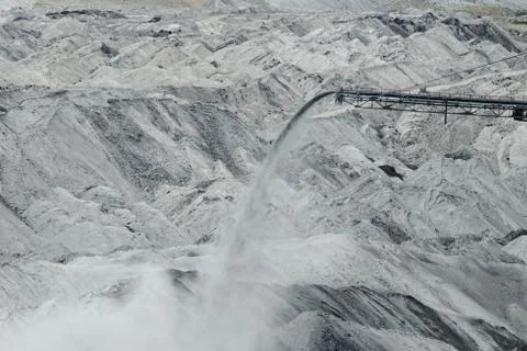 Coal mining in an open pit Stock Photos