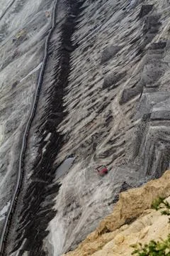 Coal mining in an open pit Stock Photos