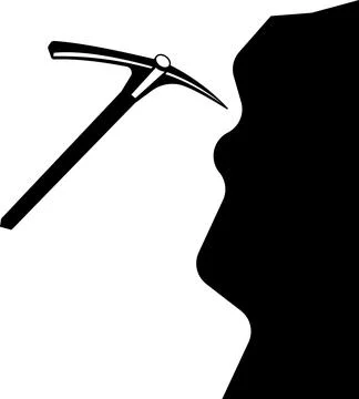 Coal mining with a pickaxe. Vector image. Stock Illustration