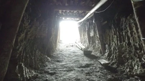 Coal mining pits if documented using aerial drones Stock Footage 245495169