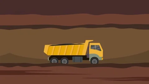 Coal mining - seamless loop moving truck underground Stock Footage 233049809