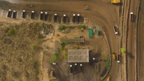 Coal Mining Site Aerial View Pakistan Stock Footage 338161147