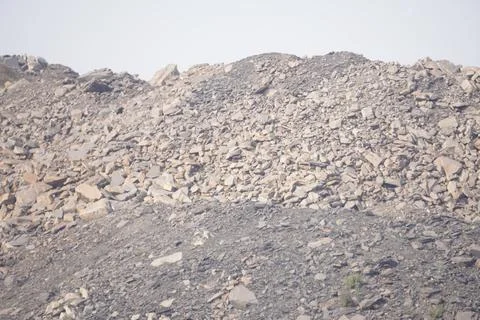 Coal mining site with dust pollution, methane gas releasing area Stock Photos